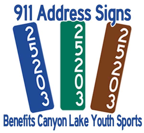 Reflective 911 Address Signs, local pick up - Canyon Lake